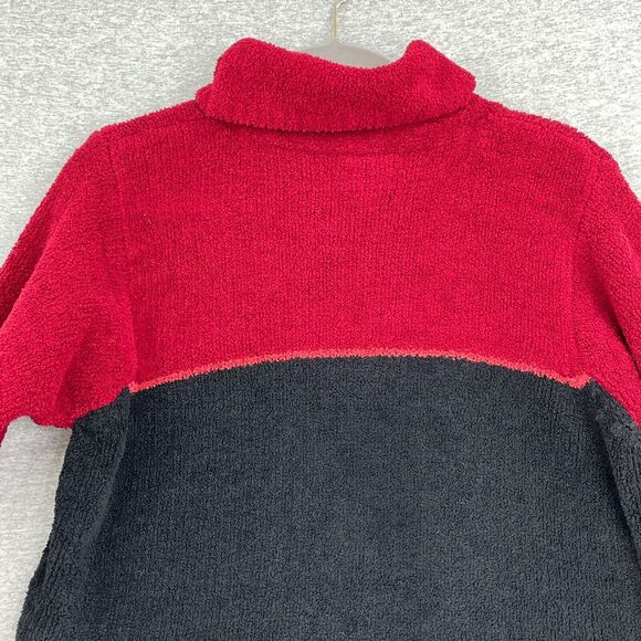 Columbia Sweater Womens Large Red Black Knit Pullover Turtle Neck Long Sleeve - Picture 3 of 10